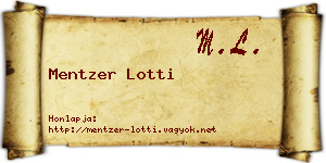 Mentzer Lotti névjegykártya